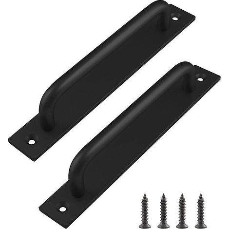 2 Pices Poigne De Porte Grange Coulissante 192mm Poignes Pour Meubles Armoires Placards Noir