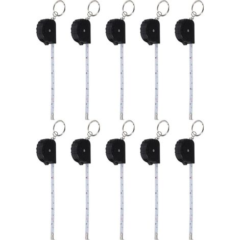 Mètre ruban rétractable de poche, lot 10, avec porte-clés, en (1/5)