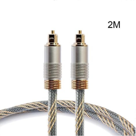 Câble à fibre optique pour barre de son, home cinéma, TV et lecteurs - Longueur 2 mètres (1/4)