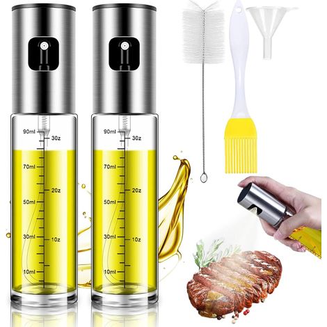 Pulverizador de aceite reforzado para cocinar, botella rociadora de aceite, rociador de aceite para cocinar, rociador de aceite de oliva para ensaladas, asar a la parrilla, hornear en la cocina (paque (1/5)