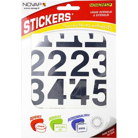 Chiffres autocollants 40mm Argent NOVADHESIFS - 4371153