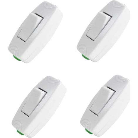 Button Control Switch Lamp Appliance Switch 16A White Button Switch 4pcs Switches (1/5)