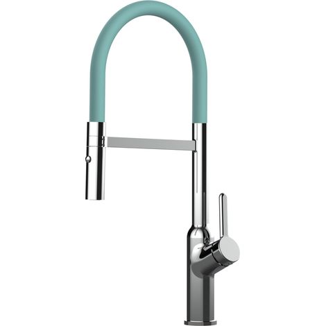 Wasserhahn Kueche Spueltischarmatur Verchromt Kuechenarmatur mit Tuerkis 360 schwenkbarem Auslauf und abnehmbare 2 strahl Handbrause - BOD Design