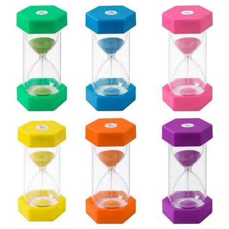 Minuteur sablier 6 Couleurs,Sablier Colore kit,Sablier pour Enfant,Apprentissage,Jeu,sablier de chronométrage,1/3/5/10/15/30 Minutes,Bureau,Accessoires de décoration de la Maison (1/5)