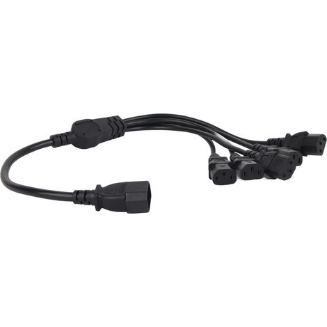 Câble secteur Y C14 vers 5 C13, 10A 250V, 0.5m, pour serveurs, racks et matériel informatique (1/5)