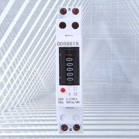 Compteur d'énergie sur rail DIN 1P monophasé pour appareils ménagers 230 V DDS6619-001 (DDS6619-001-2.5 (30) A) (1/5)