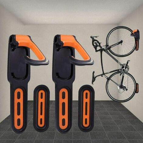 Support de vélo, Revêtement en caoutchouc Support Mural Support de vélo, pour 2 Vélos Supports Muraux pour Vélo pour Intérieur et Extérieur (1/5)