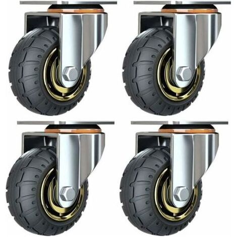 LaBlanc – 4er-Set Universal-Räder (75 mm) ohne Bremsen, geräuscharme Transportrollen, Lenkrollen, Industrierollen, Möbelrollen (1/5)