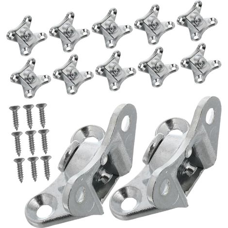 Kit de 12 connecteurs d'angle pour meubles (avec vis) – Système de fixation amovible pour étagères et armoires en bois – Argent (1/4)