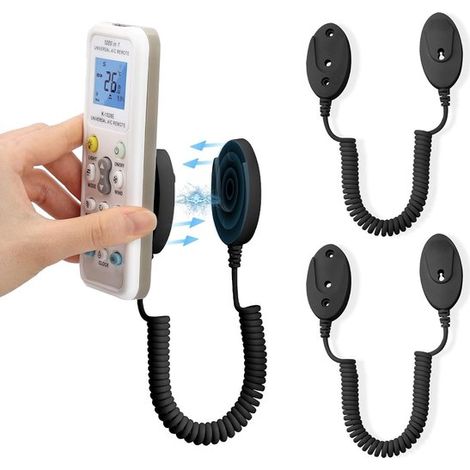 Support magnétique pour télécommande en 3 parties avec câbles à ressort, ressort extensible de 120 cm, fixation murale magnétique, anti-perte, adhésion rapide. (1/5)