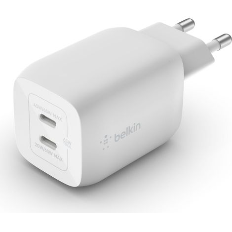 Belkin WCH013vfWH USB C Dual Ladegerät Weiß 65W
