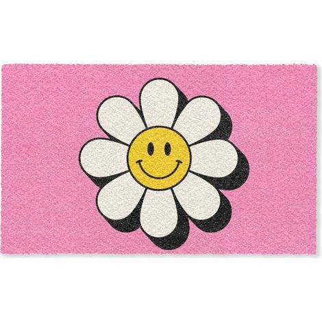 TAPIS Smiley - Fleur - Rose 150x90 cm (1/5)