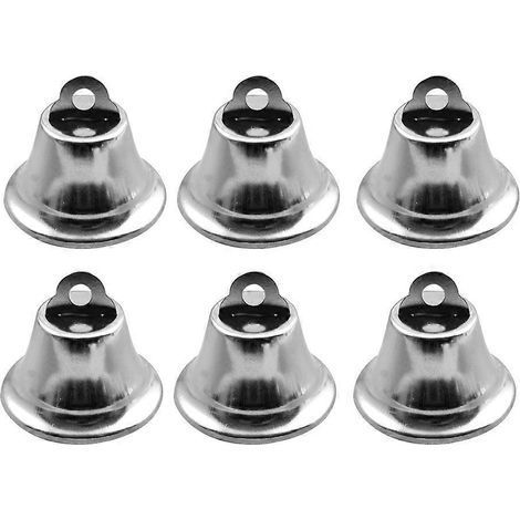 10 clochettes en métal de 2,1 cm, petites clochettes décoratives pour bijoux et pendentifs de Noël, idéales pour les fêtes, le sapin de Noël et les loisirs créatifs (argenté)-10pcs-Silver (1/2)