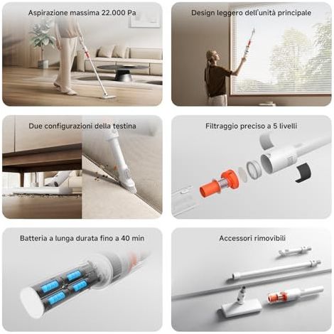 Aspirapolvere Xiaomi vacuum cleaner p30 senza fili 22000 Pa 40 min (1/4)