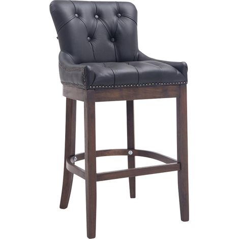 Barhocker Lakewood Echtleder, Antik-dunkel schwarz (1/5)