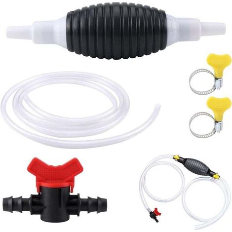 Pompe manuelle carburant,Pompe essence,Pompe Manuelle Siphon Transfert Voiture portative,Universelle Pump,pour solvant d'essence d'aqueduc Liquide Carburant Diesel d'essence de gaz avec Le Tuyau 2M (1/4)