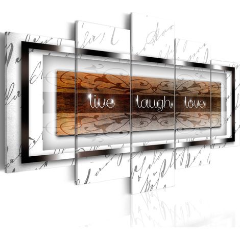 Quadro - live, laugh, love - white - 100x50 (1/4)