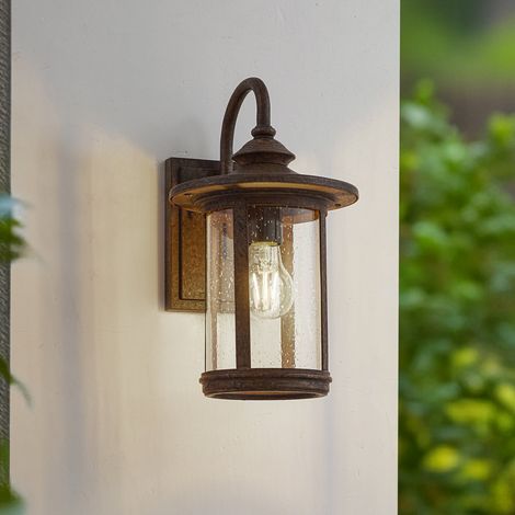 [NEUWERTIG] B-Ware Lindby Außenwandleuchte Lampe Zayn Glas Rostfarben Ip23 Außenbeleuchtung