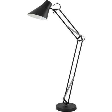 Lámpara de Pie Orientable E27 de Metal Negro o Blanco  Estilo Industrial para Lectura