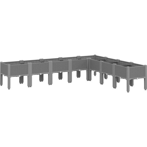 Maison Exclusive - Fioriera da Giardino con Gambe Grigio Chiaro 200x160x42 cm PP (1/5)