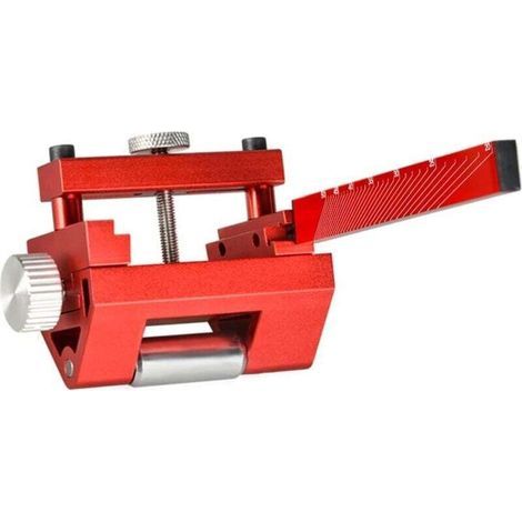 Guide d'affûtage - Support d'affûtage de pierre à aiguiser pour le travail du bois - Aiguisoir à angle réglable pour ciseaux et rabots (rouge) (1/4)