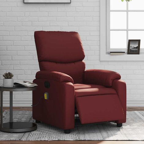 Fauteuil de massage inclinable électrique-Chaise de relaxation rouge bordeaux 268419 (1/5)
