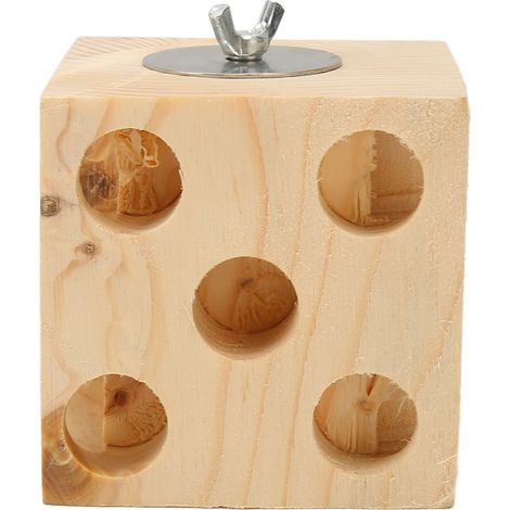 Bloc à mâcher en bois pour oiseaux, idéal pour la recherche de nourriture, perchoir pour perroquets, inséparables, calopsittes et perruches ondulées, 8 cm / 3,1 pouces (1/5)
