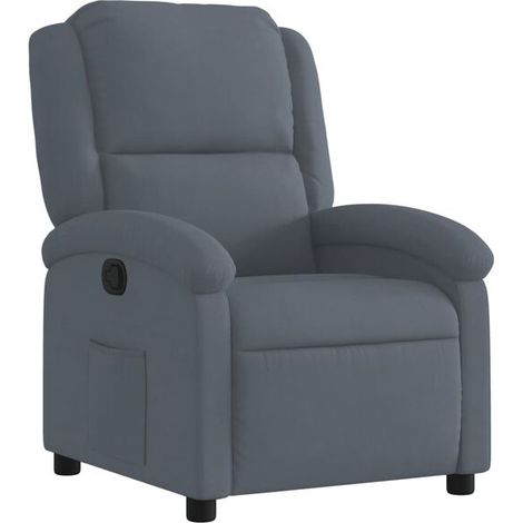 Chaise longue en velours gris foncé – Canapé lit convertible moderne avec dossier inclinable, design élégant pour salon ou chambre (1/5)