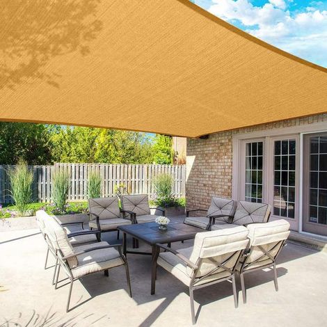 royaluxe - Voile d'ombrage, filet d'ombrage extérieur, tissu d'ombrage, auvent anti-UV à 95% pour piscine, patio, jardin, arrière-cour, 3 m x 5 m (1/5)