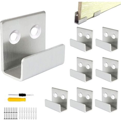8 Pcs Crochet Mural, Inoxydable Fixation Miroir Mural Charge 50 kg pour Bain Cuisine Crochet Robuste Tuile en Cramique Cadre Photo Prsentoir (1/5)