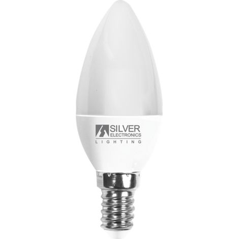 Dekorative LED-Glühbirne silver elektronische Kerze 7w=70w - e14 - 5000k - 620 lm - kaltes Licht - a+
