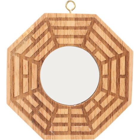 Miroir Bagua en Bois Concave pour Porte Extérieure - Décoration Porte-Bonheur et Prospérité (1/5)