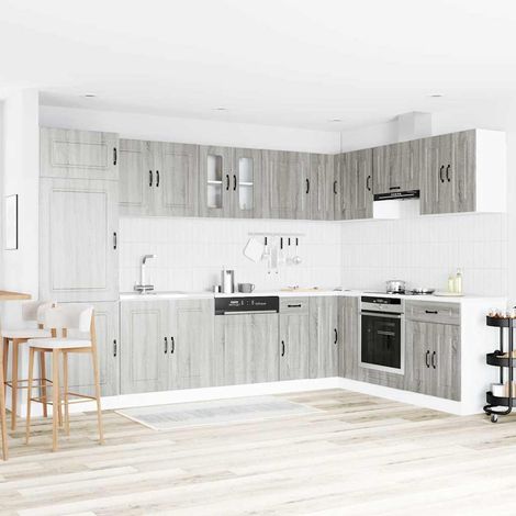 Küchenschrank mit Tür Kalmar Graues Sonoma 80 x 46 x 81.5 cm