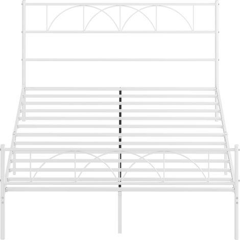Somier 160x200 cm avec Tête de Lit, Rangement Sous Lit, Structure Acier (1/5)