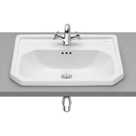 Roca – Vasque à encastrer 600x450mm blanc brillant – 1 trou de robinetterie – Porcelaine – Cuve centrée – A3270A5000 (1/6)