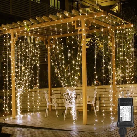 LED-Lichterkette, 200 m, 2000 LEDs, IP44 wasserdichte Weihnachts-Lichterkette mit Fernbedienung und Timer, 8 Modi, Party-Dekoration für Weihnachten, Geburtstag, Hochzeit, Wohnzimmer, Warmweiß (1/5)