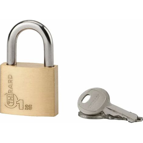 THIRARD - Cadenas à clé Type 1, bagage, anse acier, 25mm, 2 clés - THIRARD