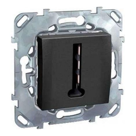 Prise téléphone graphite conjoncteur en T 8P avec support métal sans plaque Unica SCHNEIDER ELECTRIC MGU5.496.12ZD