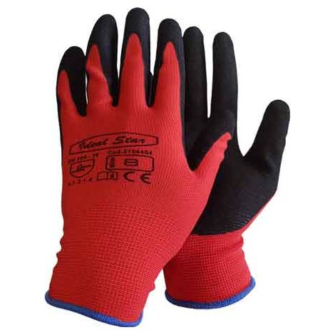 GUANTO POLIESTERE/NITRILE SABBIATO IDEAL STAR Tg. 9 - 12 paia- IDEAL STAR