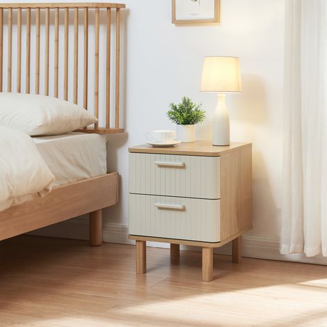 Mesita de noche Ferrersp con 2 cajones MDF 50x40x40cm - (1/5)