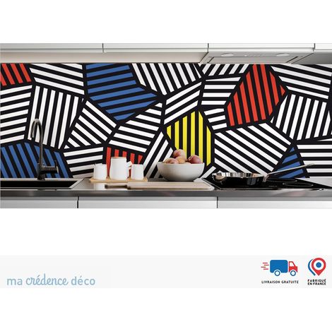 Crédence : Géométrie et couleurs - Alu composite - 120 - 60 (1/3)