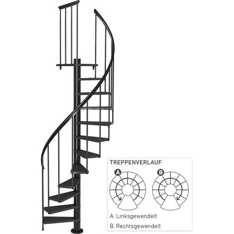 Dolle Spindeltreppe Calgary Anthrazit 244,8-280,8cm Geschosshöhe Ø120cm (1/5)