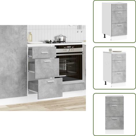 vidaXL Unterschrank Betongrau 40x46x81,5 cm Holzwerkstoff (1/5)