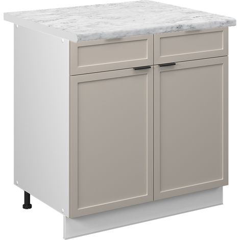 Mobiletto base per cucina Fame-Line, GrigioBeige, 80 cm , PL Marmo, Vicco