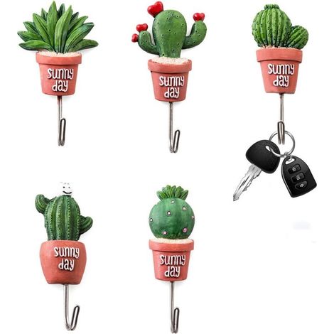 5 crochets pour pots de fleurs, crochets pour cuisine, salle de bain, chambre, cintre, crochet auto-adhésif peut être réutilisé (1/5)