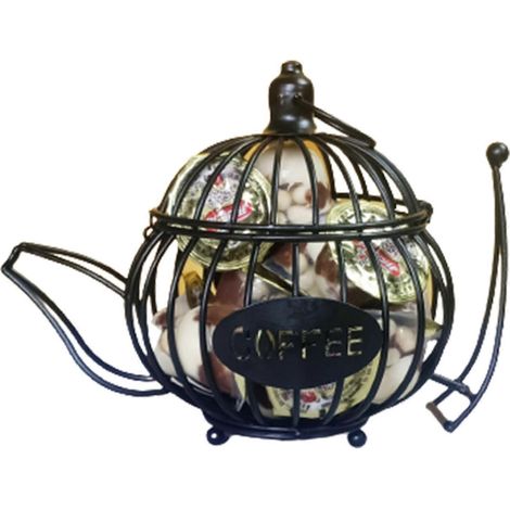Porte-capsules de café créatif en fer forgé creux en forme de pot en terre cuite violette idéal pour la maison les cafés et les hôtels. Style 2. (1/5)
