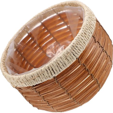 Rattan Blumenkorb Braun als dekorativer Pflanztopf für