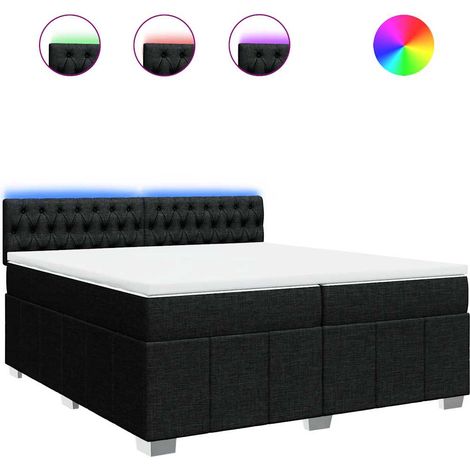 Maison Exclusive - Giroletto a Molle con Materasso Nero 200x200 cm in Tessuto (1/5)