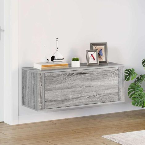 Wall Shoe Cabinet Grey Sonoma 100x35x38 cm Engineered Wood vidaXL (1/5)
