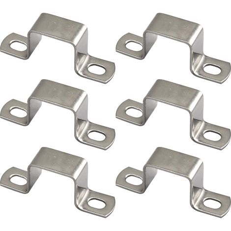 (6 pièces) 50 x 50 mm carré tube pince en acier inoxydable 304 en forme de U entretoise connecteur support tube boucle pince câble (1/5)